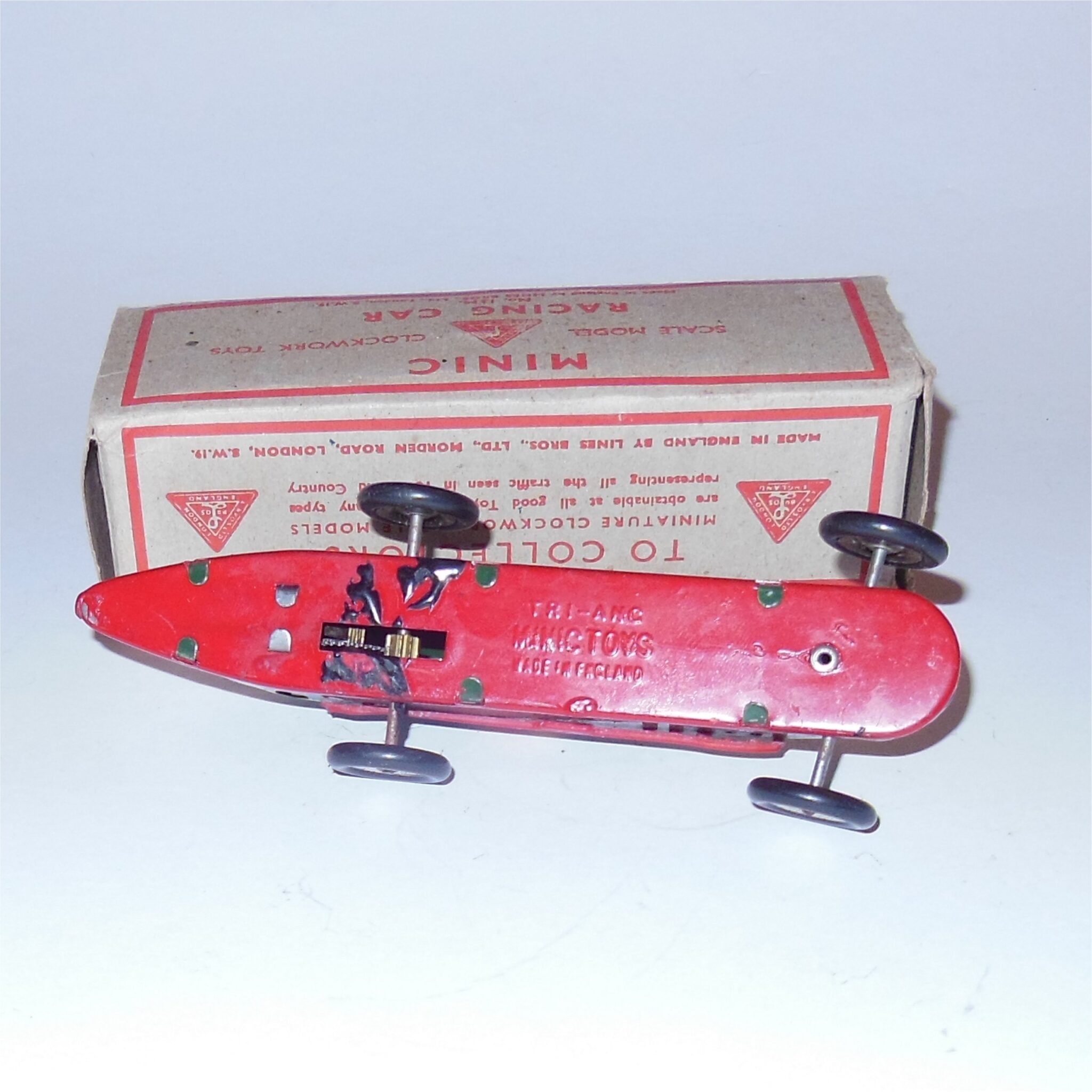 Triang Minic 13M Clockwork Racing Car with Box Antique Toy World