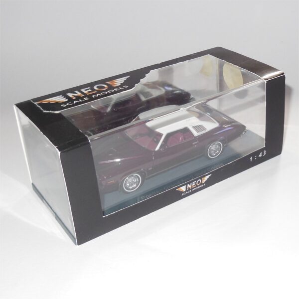 Neo Model 44755 Pontiac Grand AM 2 Door Coupe White Maroon - Image 4