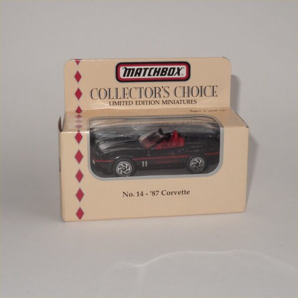 Matchbox Collectors Choice No 14 1987 Chevrolet Corvette Open Top Black