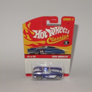 Hot Wheels No 5 of 30 Classic 58 Chevrolet Corvette Open Top Blue