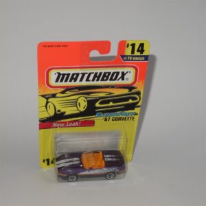 Matchbox Superfast No 14 1987 Chevrolet Corvette Open Top Purple 