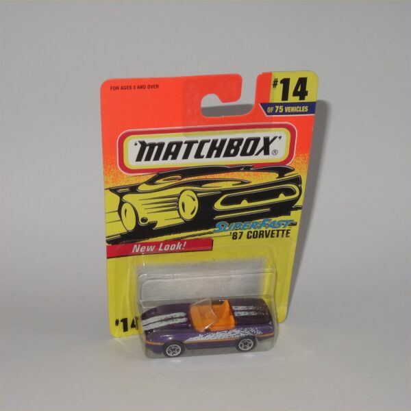 Matchbox Superfast No 14 1987 Chevrolet Corvette Open Top Purple - Image 2