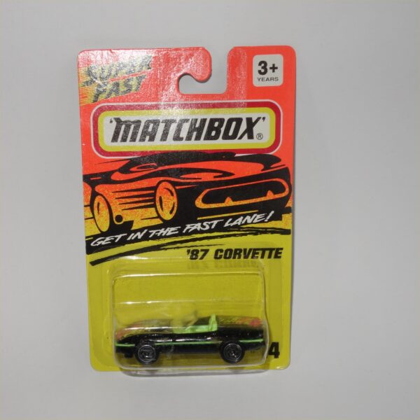 Matchbox Superfast No 14 1987 Chevrolet Corvette Open Top Black - Image 5