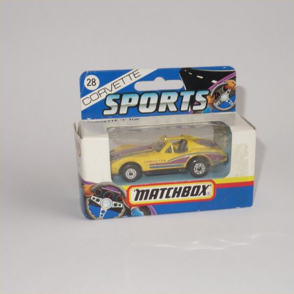 Matchbox Issued 1991 No #28 Chevrolet Corvette T Top Yellow
