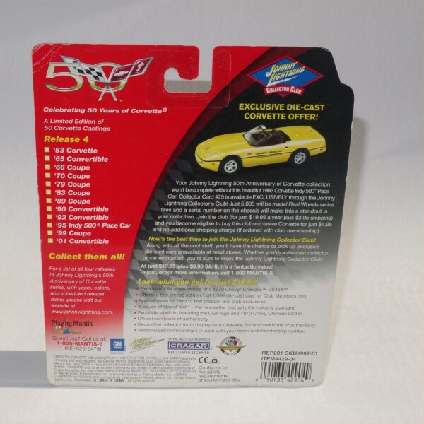 Johnny Lightning 2001 Chevrolet Corvette Red Open Top #48 of 50