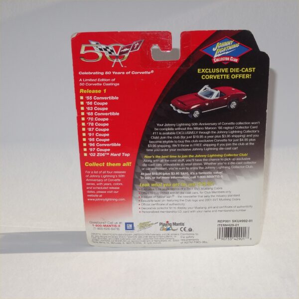 Johnny Lightning 1997 Chevrolet Corvette Red Hard Top #42 of 50