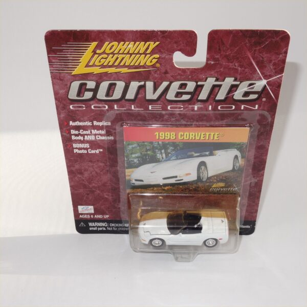 Johnny Lightning 1998 Chevrolet Corvette White Open Top - Image 4