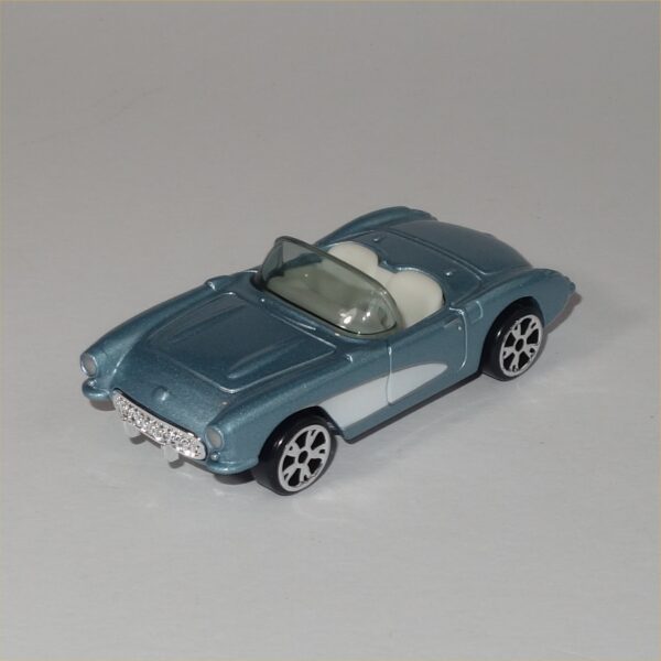 Matchbox  Superfast #38  1957 Chevrolet Corvette Open Top Silver Blue - Image 3