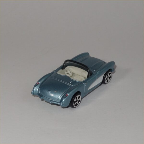Matchbox  Superfast #38  1957 Chevrolet Corvette Open Top Silver Blue - Image 5