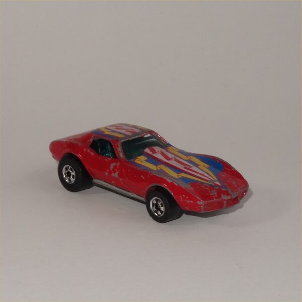 Hot Wheels Flying Colors Corvette Stingray Red 1977 Black Wheels