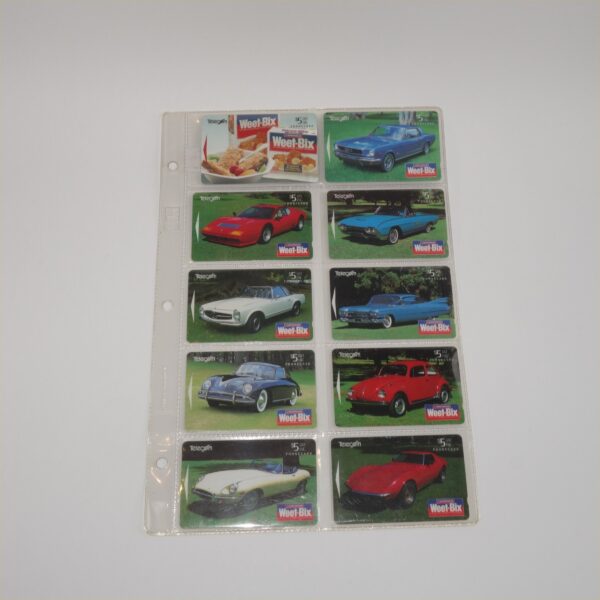 1995 New Zealand Telecom Phone Cards Sanitarium Weet-Bix Classic Cars Set of 10