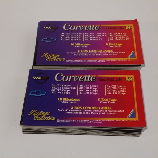 1996 Chevrolet Corvette Heritage Collection Collect-A-Card 89 Card Lot
