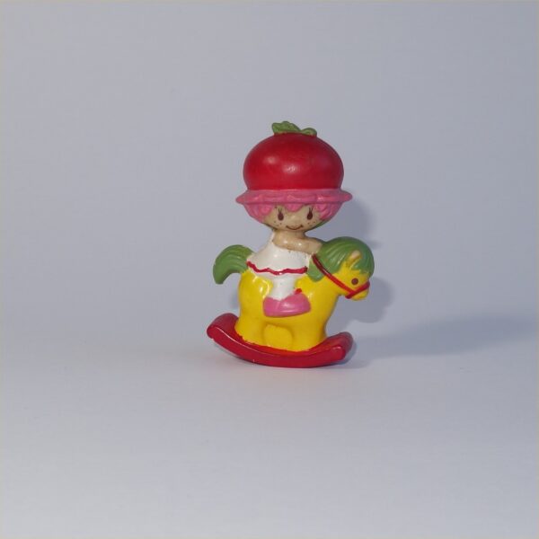 Strawberry Shortcake 1982 Cherry Cuddler on a Rocking Horse PVC Figurine - Image 2