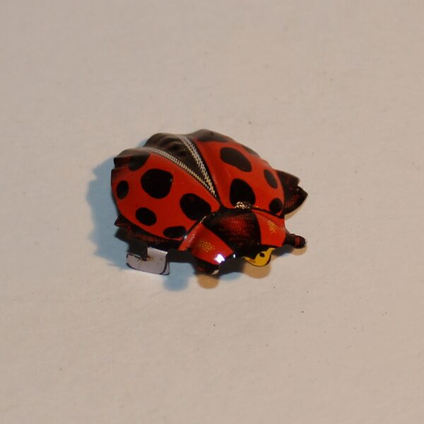 Vintage Japan Lapel Pin Badge Party Favour Show Bag Red Lady Bird Image