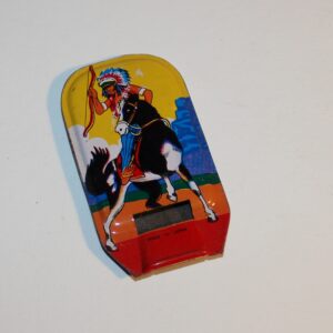 Vintage Japan Whistle Party Favour Show Bag American Indian on Horseback Image