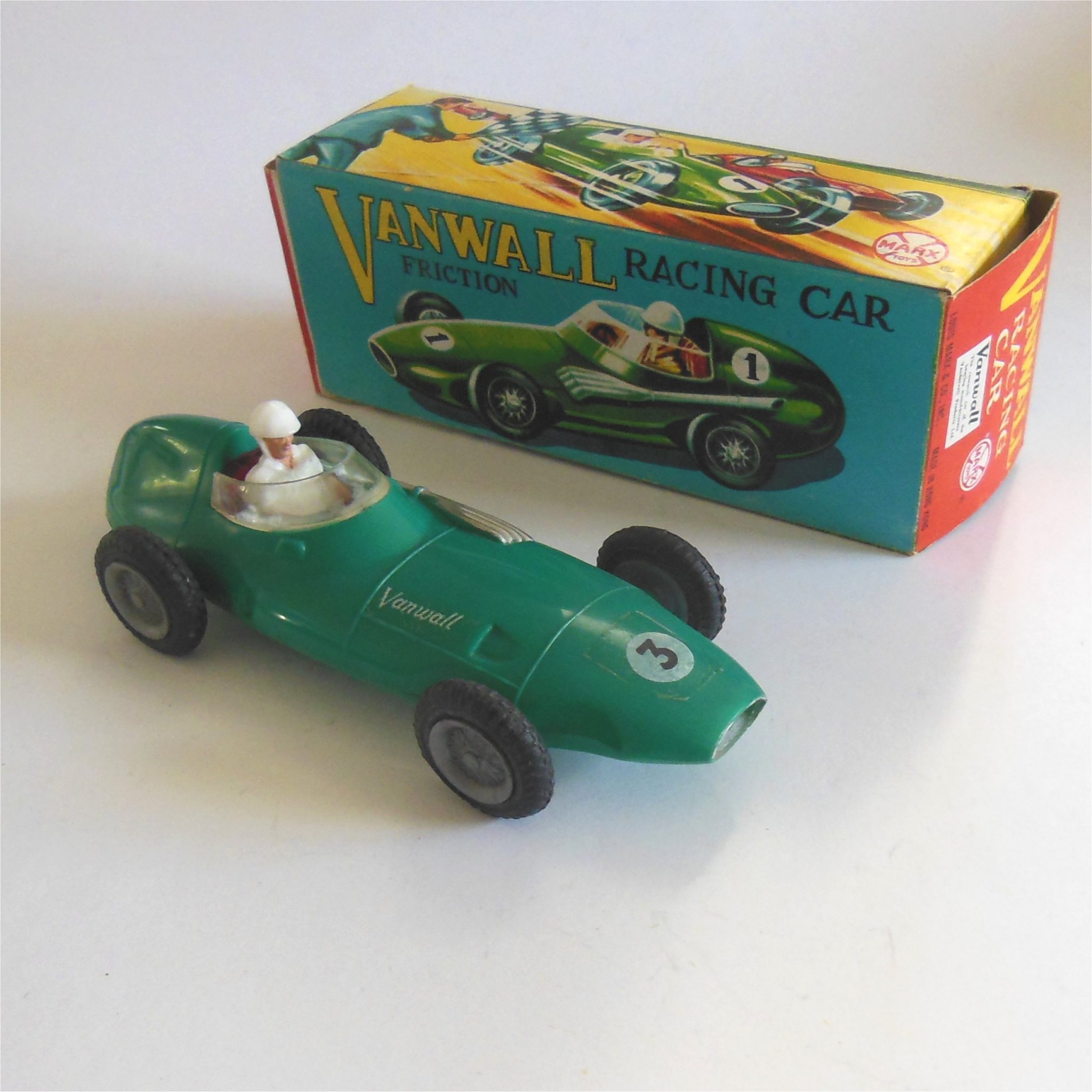 Marx Toys Vanwall Racing Car Friction Motor Hong Kong c1960 Antique