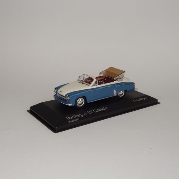 Minichamps 1958 Wartburg A 312 Cabriolet Blue / White - Image 3