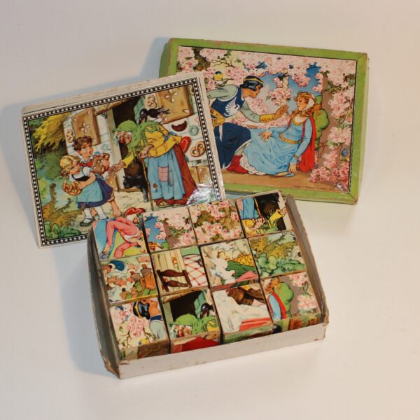 1950 Hermann Eichhorn Lungers Hausen West German Wooden Fairy Tale Scenes Block Puzzle