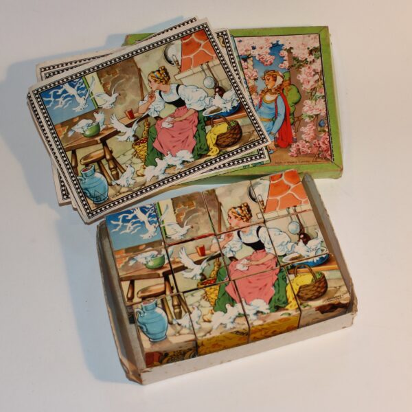 1950 Hermann Eichhorn Lungers Hausen West German Wooden Fairy Tale Scenes Block Puzzle