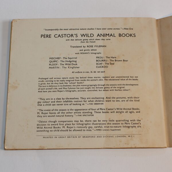 Pere Castors Wild Animals Books #3 Ploof the Wild Duck Fyleman Rojan