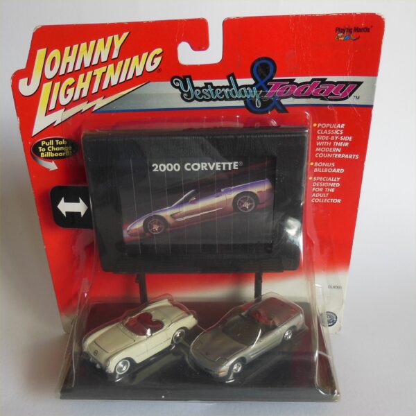 Johnny Lightning Yesterday Today Billboard 1953 2000 Chevrolet Corvette Open Top Coupes Twin Pack