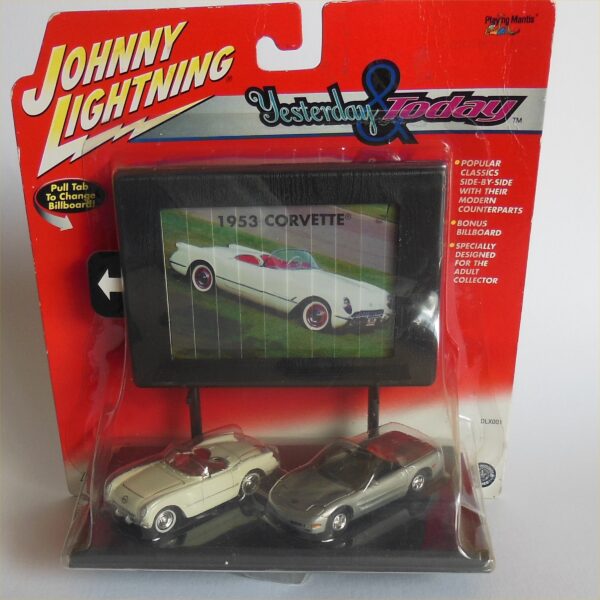 Johnny Lightning Yesterday Today Billboard 1953 2000 Chevrolet Corvette Open Top Coupes Twin Pack