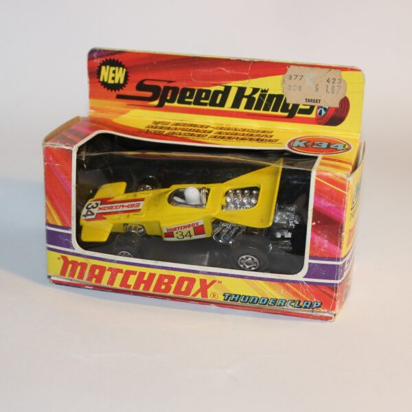 Matchbox Speed Kings K-34 Thunderclap F1 Racing Car Yellow