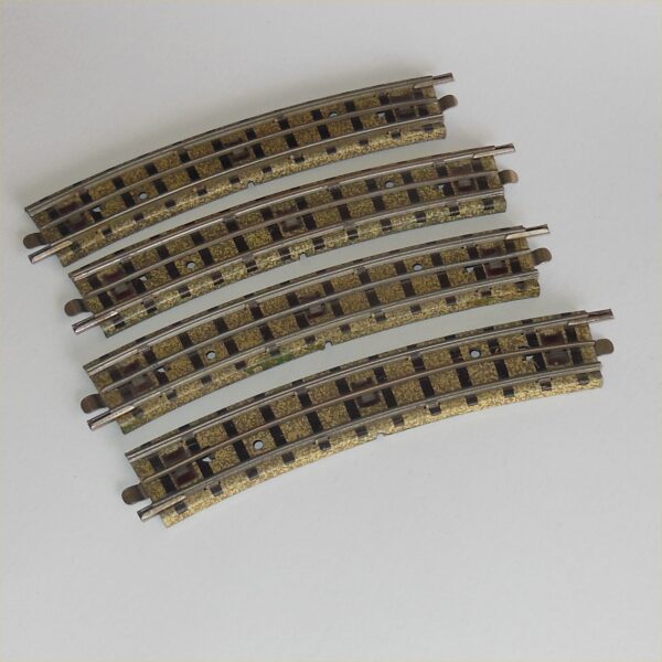 Hornby Dublo 3711 3-Rail Half Curve Narrow Tongue 4 Piece Pack