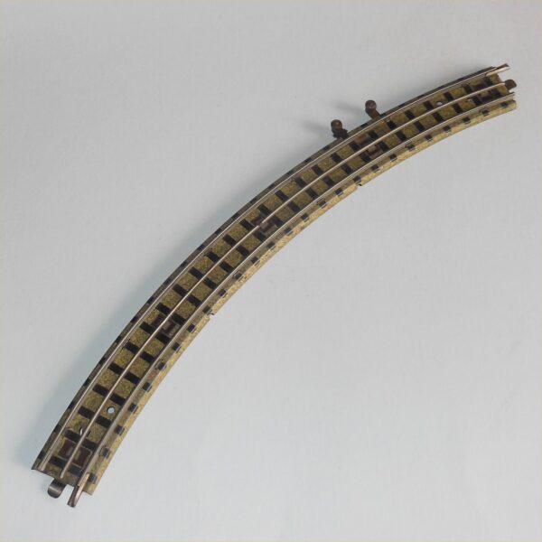Hornby Dublo 3713 15inch Radius Standard Curve 3-Rail Meccano with Power Terminals Left Side