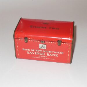 Bank of New South Wales Treasure Chest Money Box Savings Tin