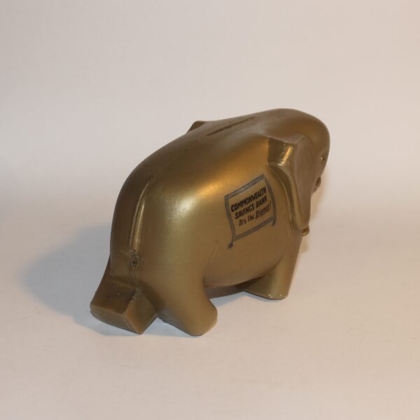 Money Box Bank Elephant CBA Commonwealth Gold Plastic