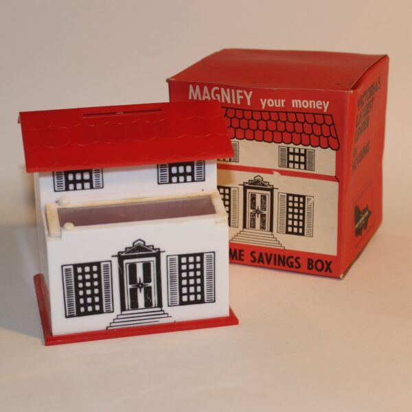 Piggy Bank Plastic House Magnify Money Housing Loan State Bank Victoria