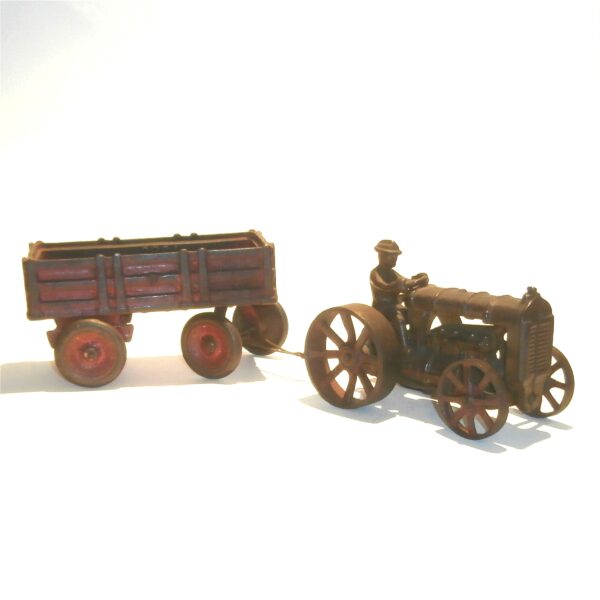 Arcade Cast Iron Fordson Farm Tractor with Trailer c1930