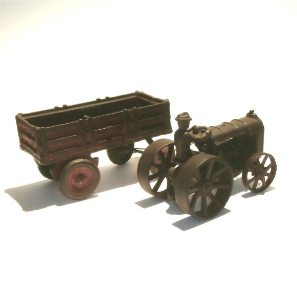 Arcade Cast Iron Fordson Farm Tractor with Trailer c1930