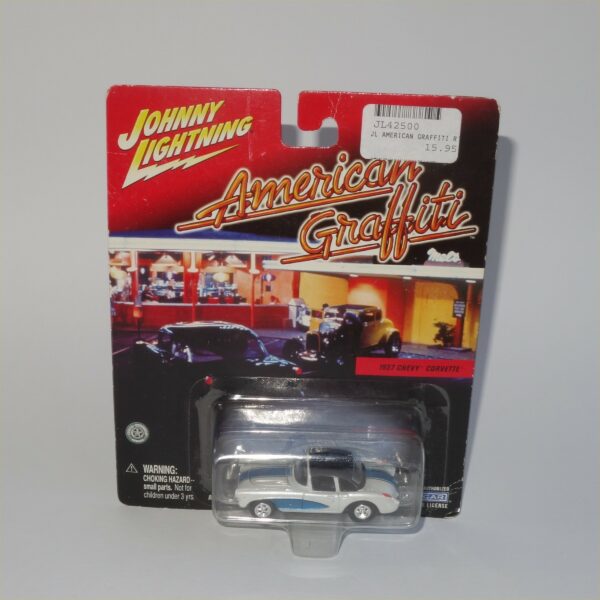 Johnny Lightning American Graffiti 1957 Chevrolet Corvette Grey Closed Top