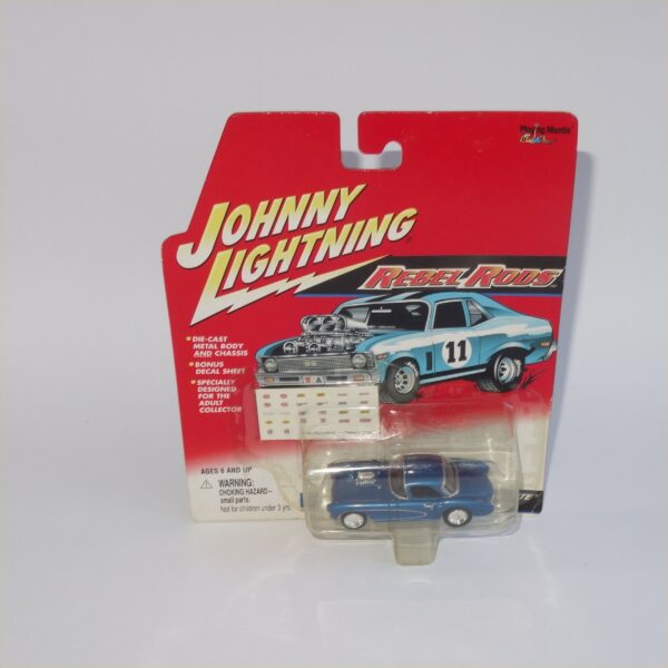 Johnny Lightning 1957 Chevrolet Corvette Gasser Blue Hardtop