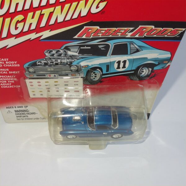 Johnny Lightning 1957 Chevrolet Corvette Gasser Blue Hardtop