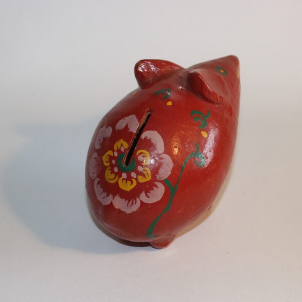 Piggy Bank Clay China Red Mouse Design