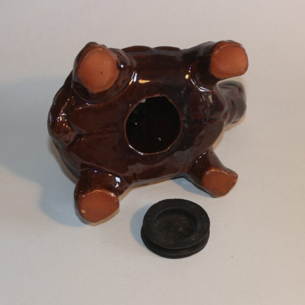 Piggy Bank Clay China Brown Turtle Design