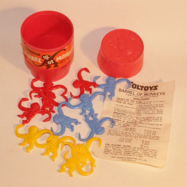 Toltoys Barrel of Monkeys Game c1965