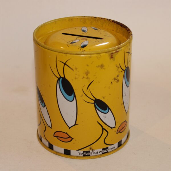 Warner Bros. Tweety Bird Yellow Tin Money Box Coin Bank