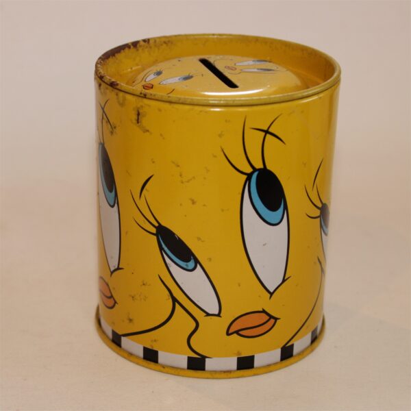 Warner Bros. Tweety Bird Yellow Tin Money Box Coin Bank