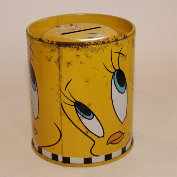 Warner Bros. Tweety Bird Yellow Tin Money Box Coin Bank